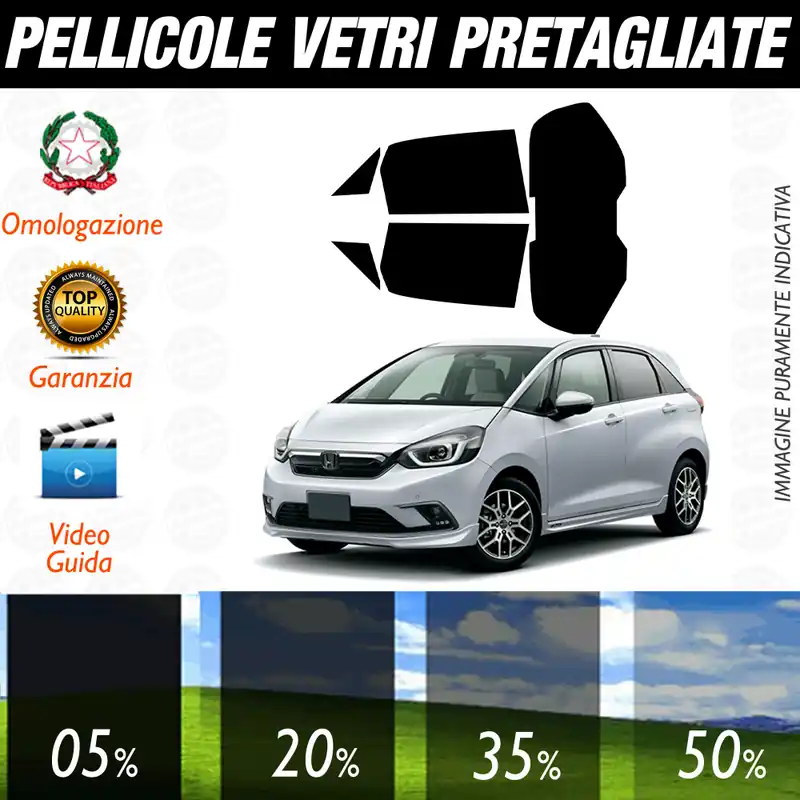 Honda Jazz dal 2020 a Oggi Pellicole Oscuramento Vetri Auto Pre Tagliate a Misura Promo Stagionale