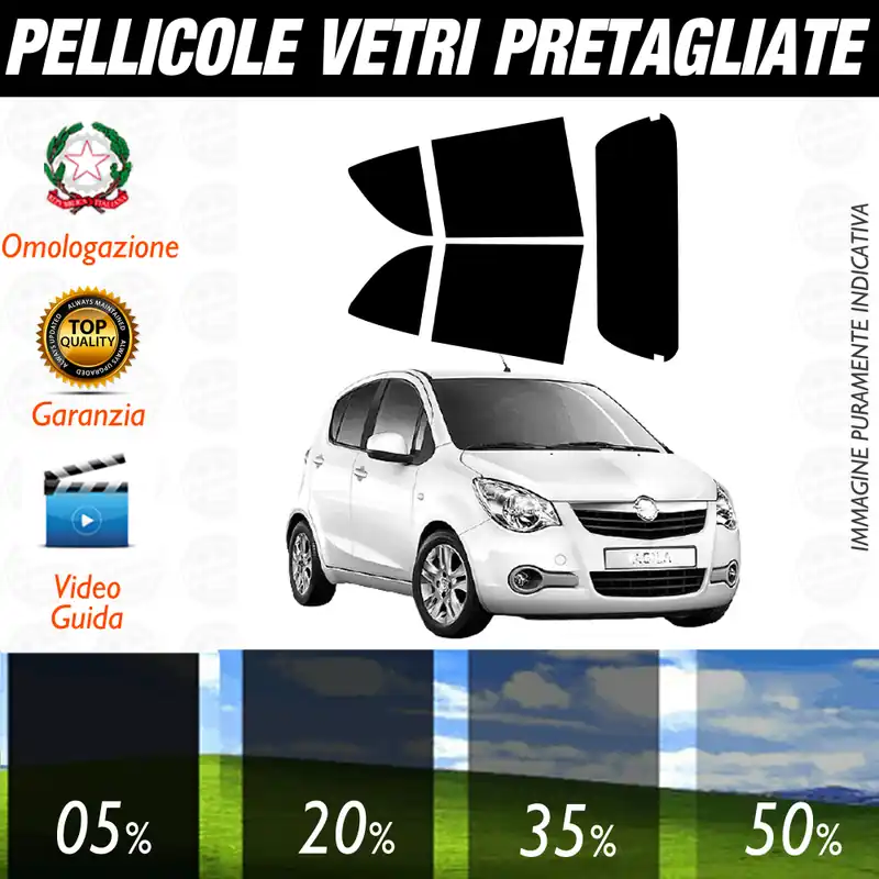 Scelto Dai Clienti Opel Agila 5P dal 2008 al 2015 Pellicole Oscuramento Vetri Auto Pre Tagliate a Misura