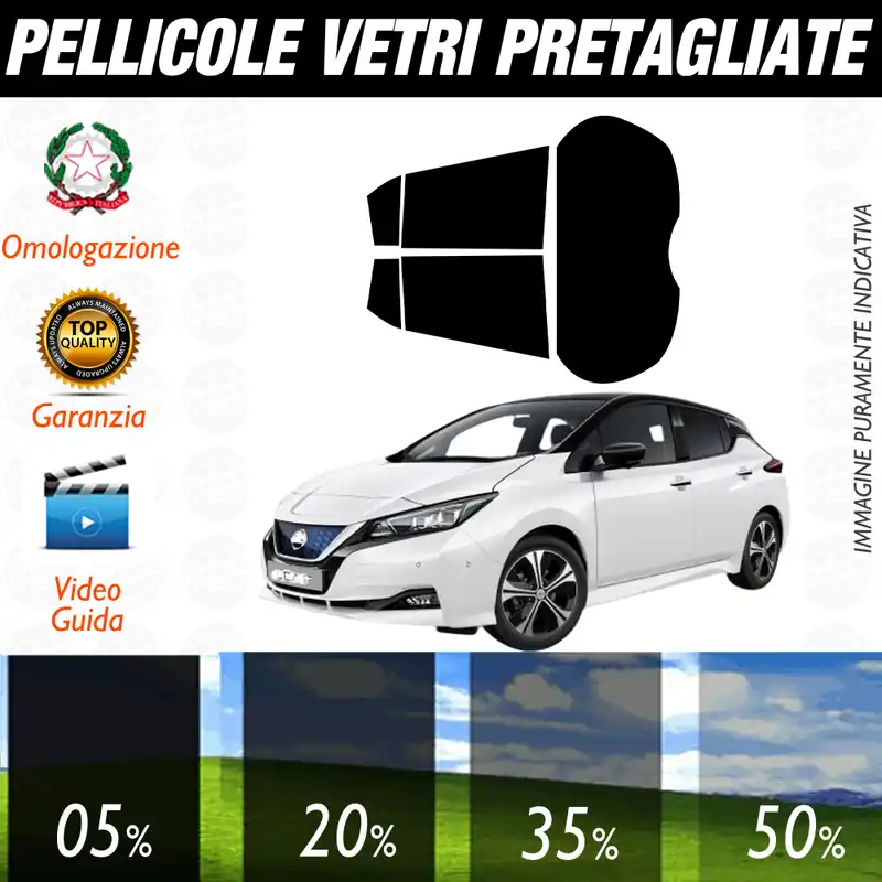 Ultimissimo Modello Nissan Leaf dal 2018 a Oggi Pellicole Oscuramento Vetri Auto Pre Tagliate a Misura