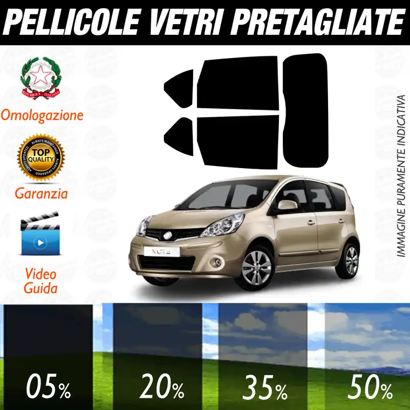 Popolare Nissan Note 5P dal 2008 al 2012 Pellicole Oscuramento Vetri Auto Pre Tagliate a Misura