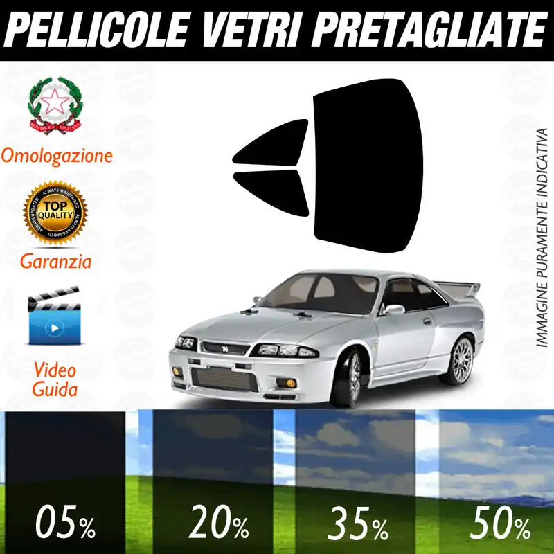 Acquista Ora Nissan Skyline GT-R R33 dal 1993 al 1998 Pellicole Oscuramento Vetri Auto Pre Tagliate a Misura