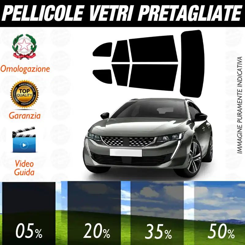 Occasione Imperdibile Peugeot 508 Sw dal 2020 a Oggi Pellicole Oscuramento Vetri Auto Pre Tagliate a Misura