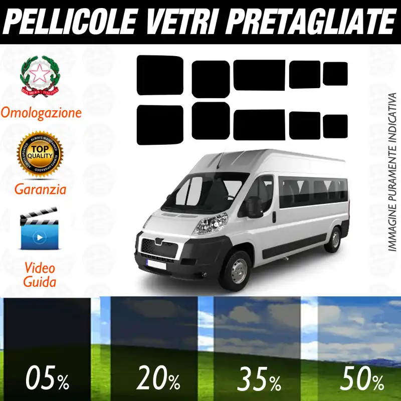 Bestseller Peugeot Boxer dal 2006 al 2016 Pellicole Oscuramento Vetri Auto Pre Tagliate a Misura