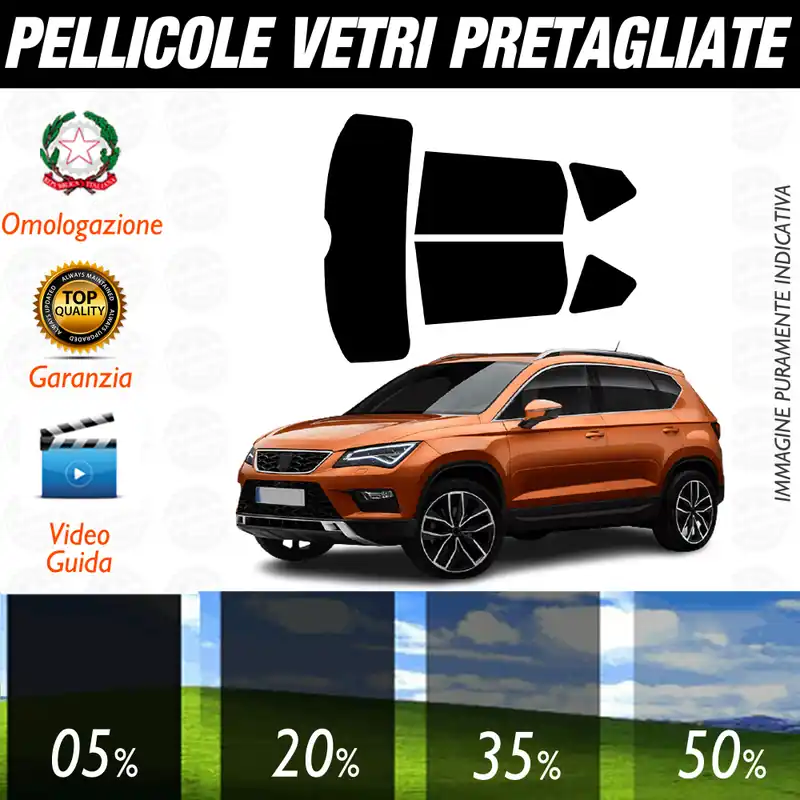 Seat Ateca dal 2016 a Oggi Pellicole Oscuramento Vetri Auto Pre Tagliate a Misura Economico