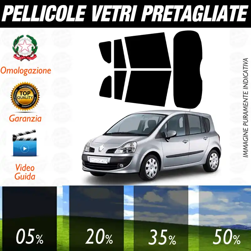 Must-Have Renault Grand Modus dal 2008 al 2012 Pellicole Oscuramento Vetri Auto Pre Tagliate a Misura