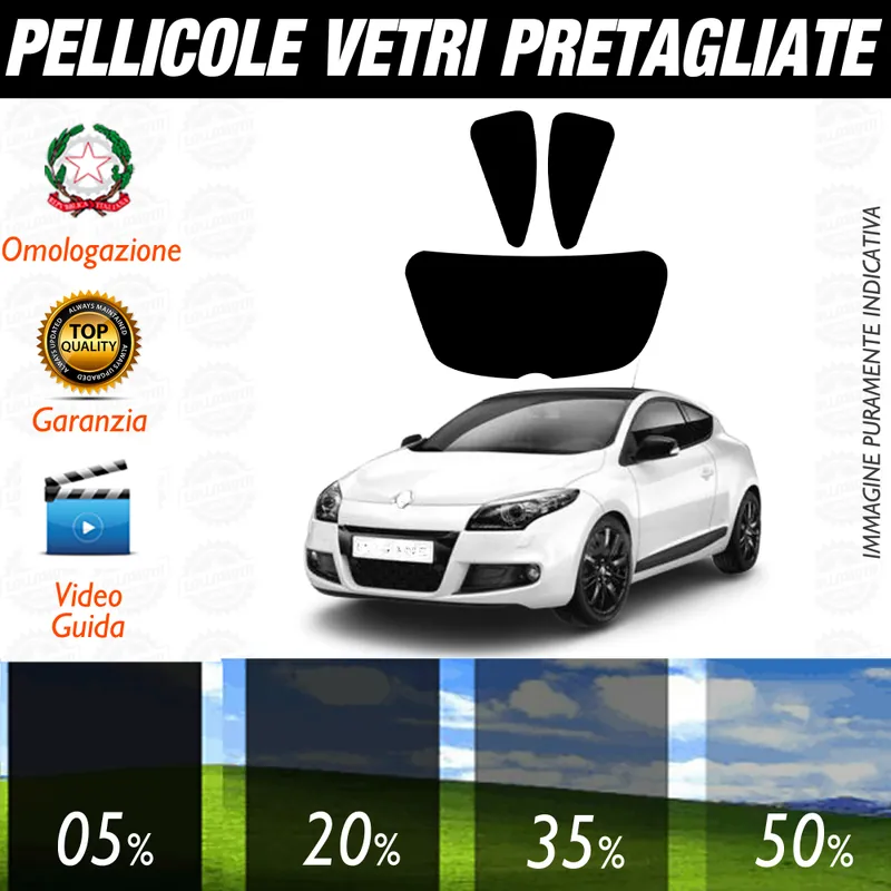 Affare Renault Megane Coupe dal 2008 al 2016 Pellicole Oscuramento Vetri Auto Pre Tagliate a Misura
