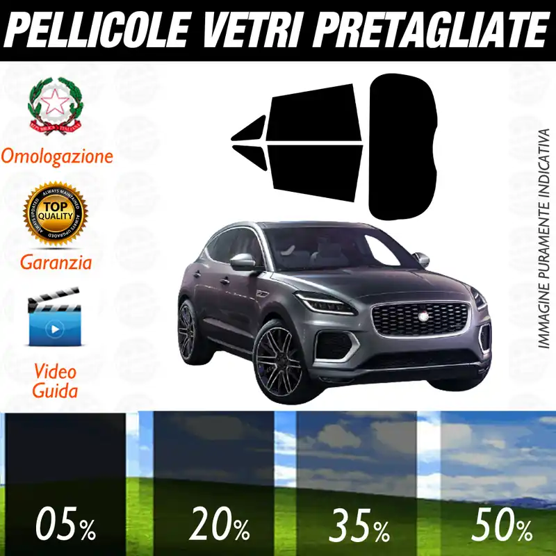 Jaguar E Pace dal 2018 a Oggi Pellicole Oscuramento Vetri Auto Pre Tagliate a Misura Prezzo Di Fabbrica
