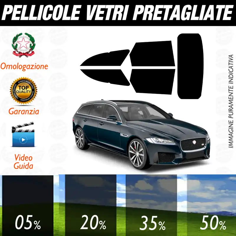 Miglior Prezzo Jaguar XF Sw dal 2018 a Oggi Pellicole Oscuramento Vetri Auto Pre Tagliate a Misura