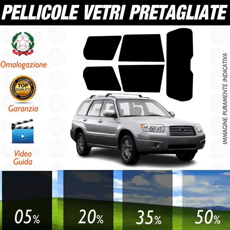 Promozione Subaru Forester dal 2003 al 2008 Pellicole Oscuramento Vetri Auto Pre Tagliate a Misura