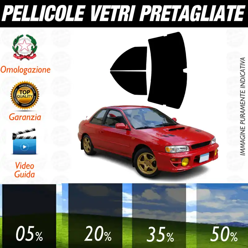 Subaru Impreza 2P dal 1993 al 2000 Pellicole Oscuramento Vetri Auto Pre Tagliate a Misura Spedito Oggi