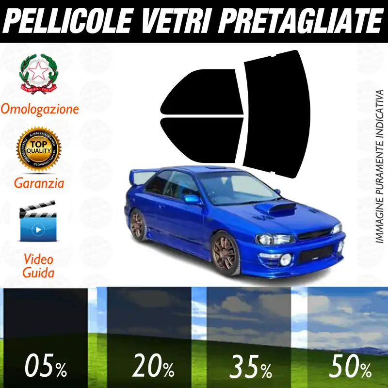 Subaru Impreza 4P dal 1993 al 2001 Pellicole Oscuramento Vetri Auto Pre Tagliate a Misura Non Perdere