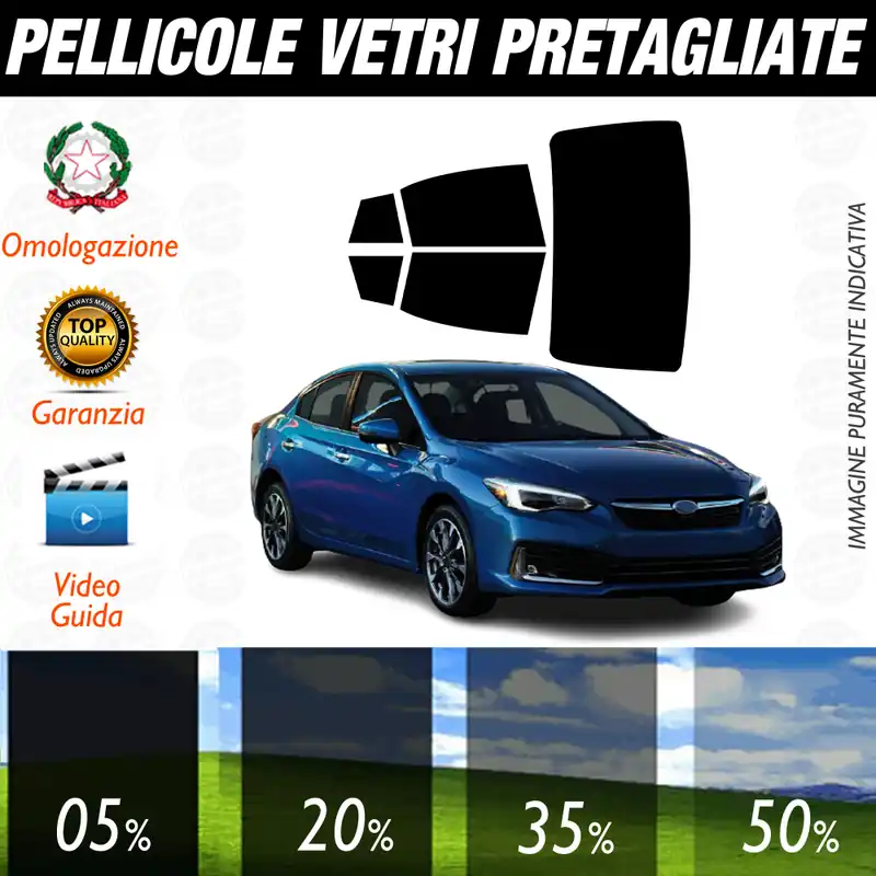 Prezzo Di Fabbrica Subaru Impreza 4P dal 2017 a Oggi Pellicole Oscuramento Vetri Auto Pre Tagliate a Misura