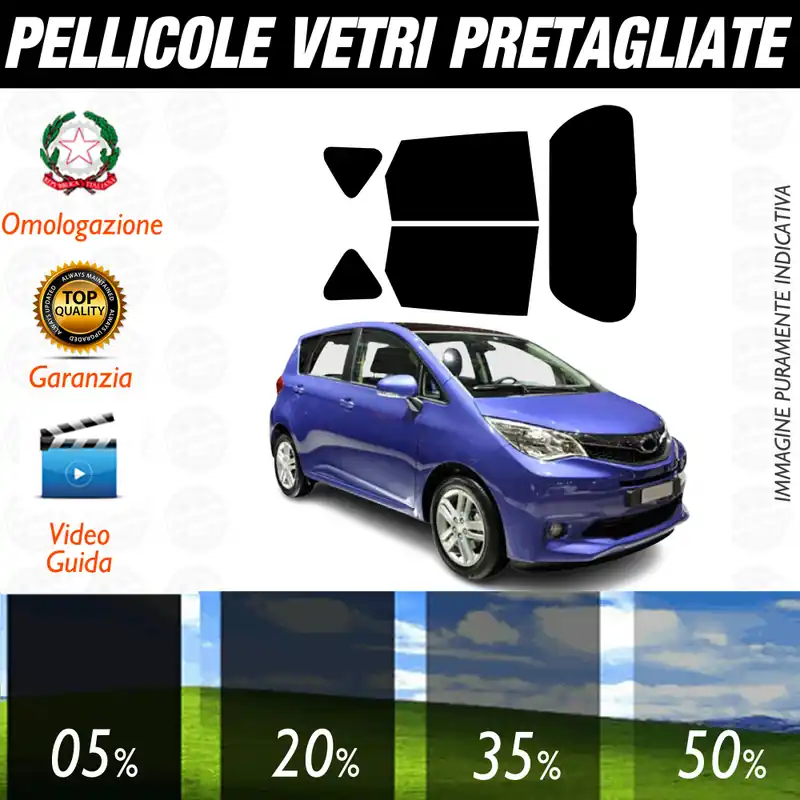 Consegna Rapida Subaru Trezia 5P dal 2010 al 2016 Pellicole Oscuramento Vetri Auto Pre Tagliate a Misura