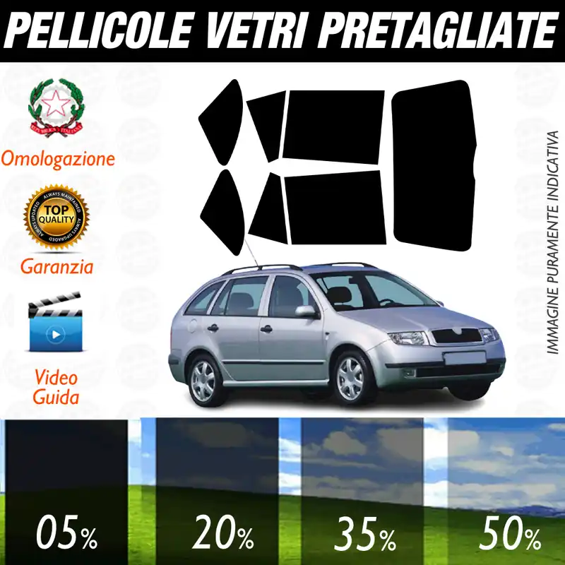 Offerta Lampo Skoda Fabia Sw dal 2001 al 2006 Pellicole Oscuramento Vetri Auto Pre Tagliate a Misura