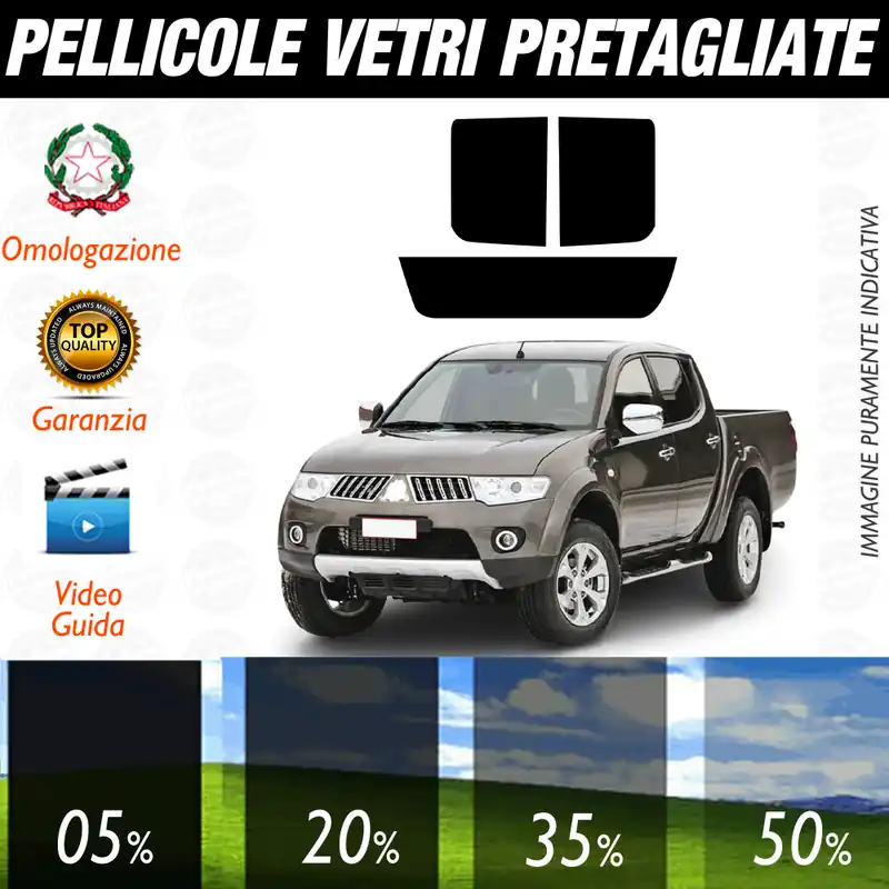Mitsubishi L200 dal dal 2005 al 2017 Pellicole Oscuramento Vetri Auto Pre Tagliate a Misura Novità