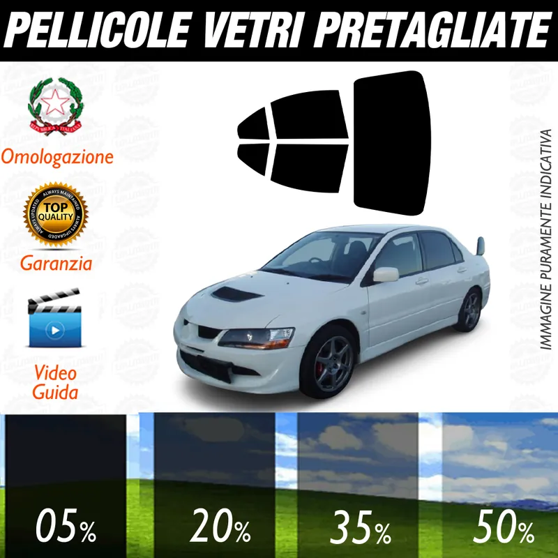 Prezzo Scontato Mitsubishi Lancer Berlina dal 2005 al 2008 Pellicole Oscuramento Vetri Auto Pre Tagliate a Misura