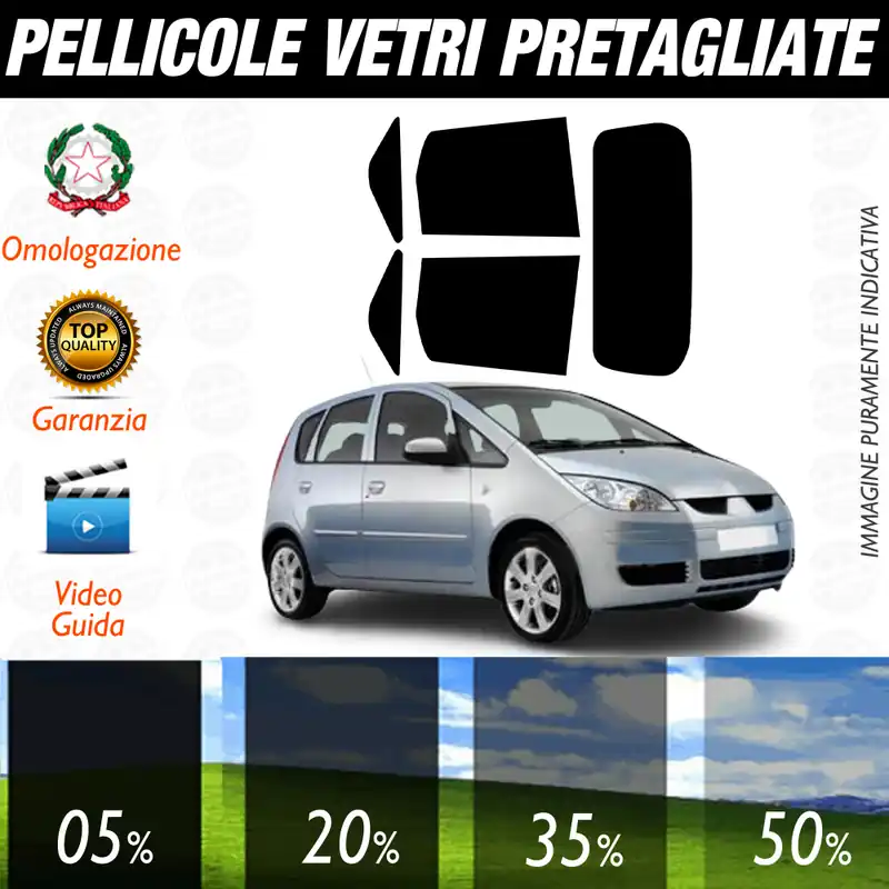 Mitsubishi Colt 5P dal 2004 al 2008 Pellicole Oscuramento Vetri Auto Pre Tagliate a Misura Miglior Prezzo