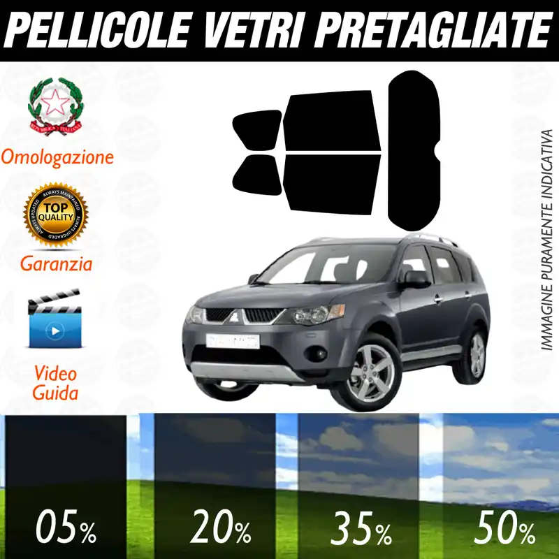 Spedizione Espresso Mitsubishi Outlander dal 2007 al 2011 Pellicole Oscuramento Vetri Auto Pre Tagliate a Misura