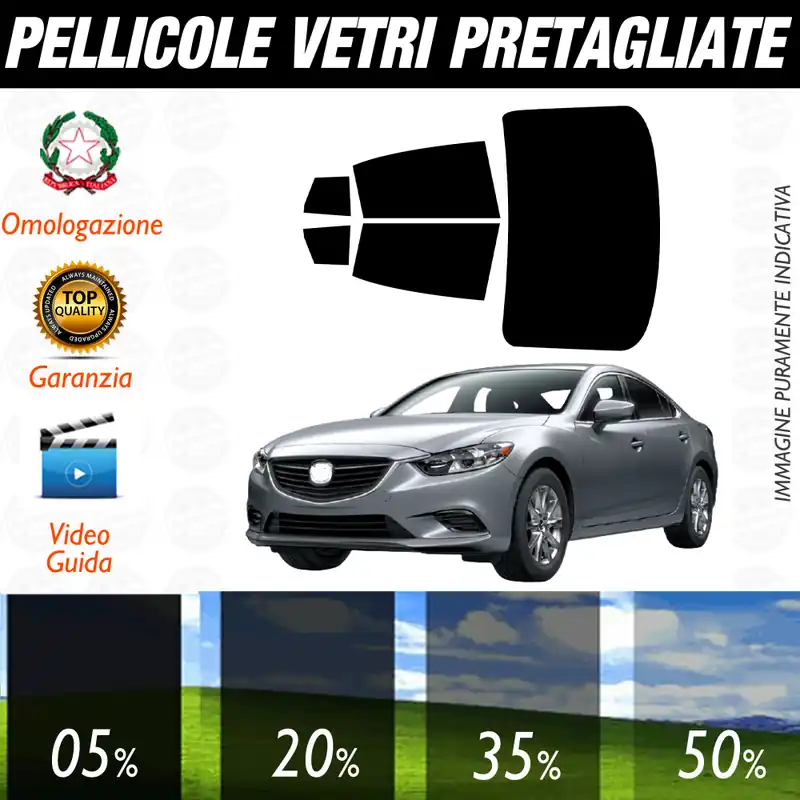 Mazda 6 Berlina 2014 a Oggi Pellicole Oscuramento Vetri Auto Pre Tagliate a Misura Vendita Finale