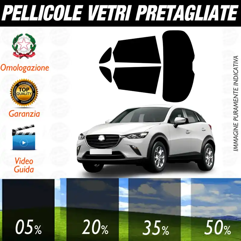Scelto Dai Clienti Mazda CX-3 dal 2016 a Oggi Pellicole Oscuramento Vetri Auto Pre Tagliate a Misura