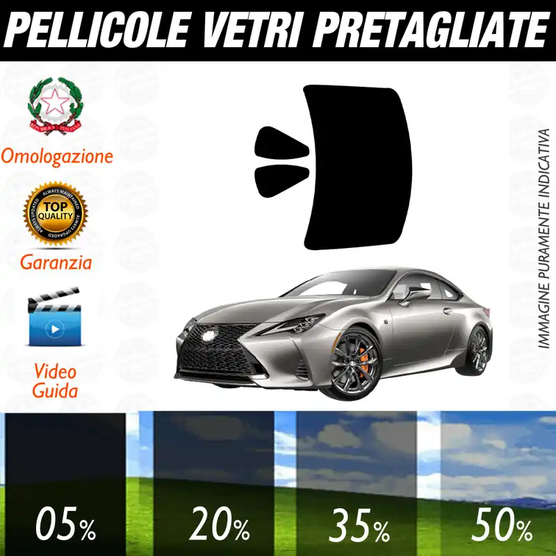 Professionale Lexus RC dal 2015 a Oggi Pellicole Oscuramento Vetri Auto Pre Tagliate a Misura