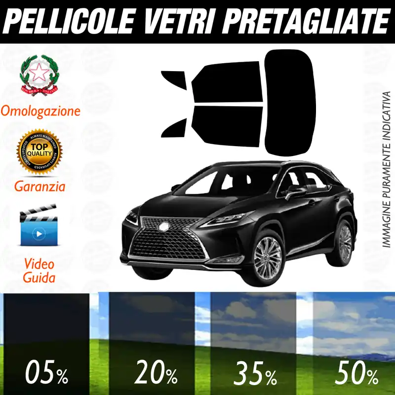 Occasione Lexus RX dal 2016 a Oggi Pellicole Oscuramento Vetri Auto Pre Tagliate a Misura