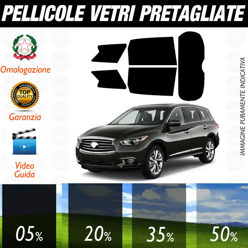 Infiniti JX35-QX60-QX60h 2013 a Oggi Pellicole Oscuramento Vetri Auto Pre Tagliate a Misura Affare