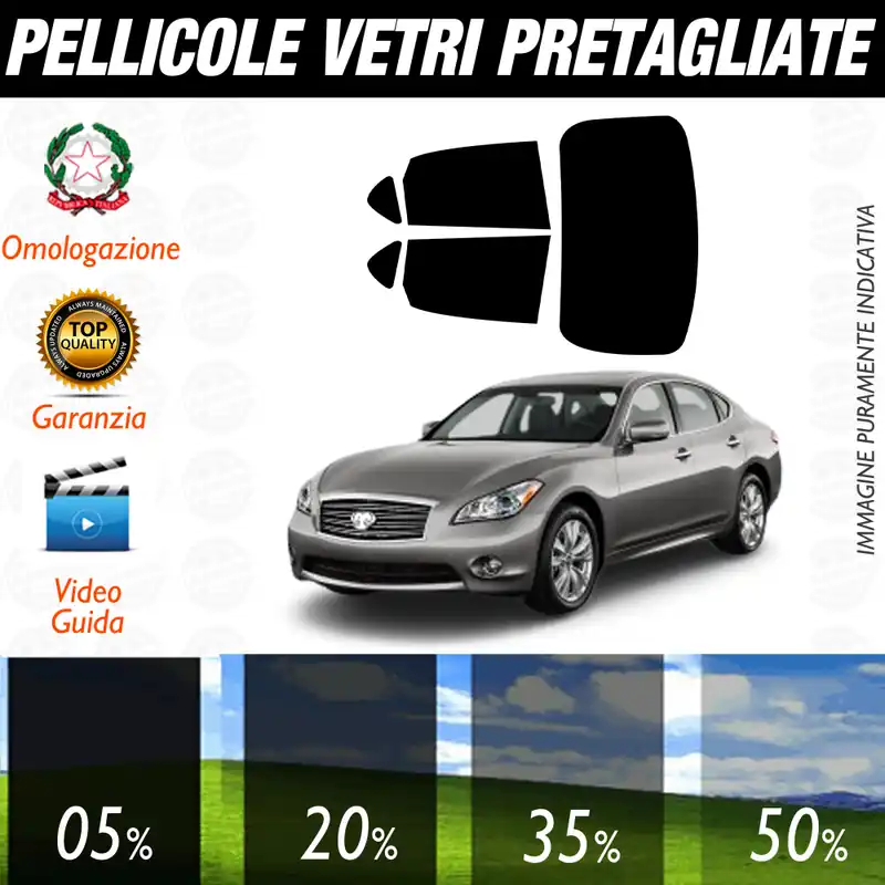 Infiniti M37-M56-M35h 2011 al 2013 Pellicole Oscuramento Vetri Auto Pre Tagliate a Misura Promozione Esclusiva