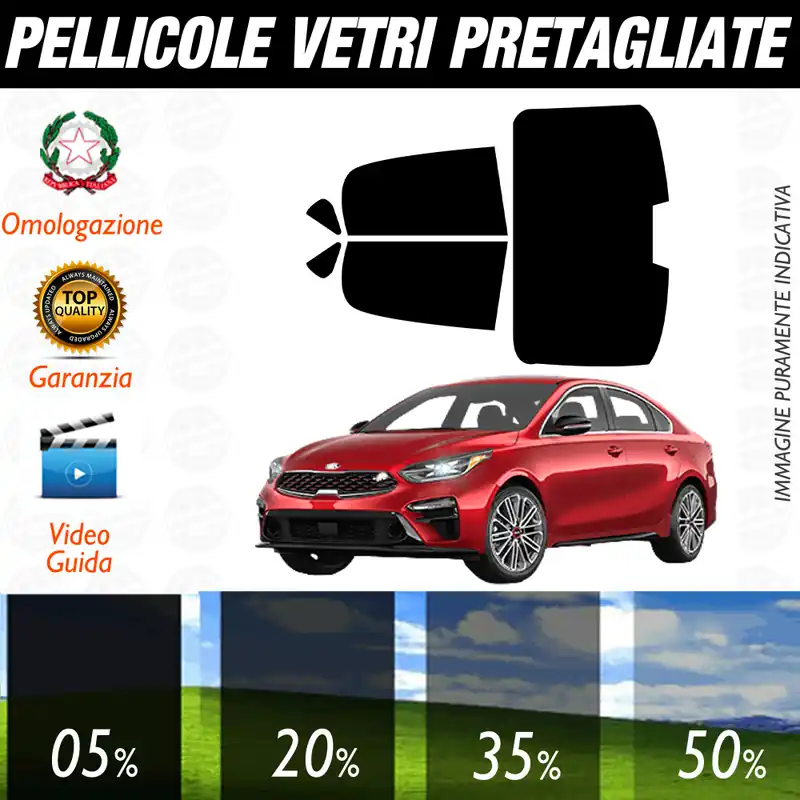 Super Prezzo Kia Forte Berlina dal 2019 a Oggi Pellicole Oscuramento Vetri Auto Pre Tagliate a Misura