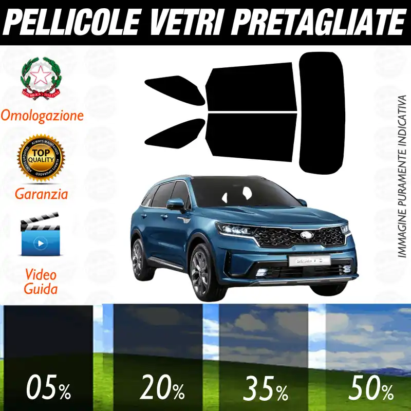 Direttamente Dal Produttore Kia Sorento dal 2020 a Oggi Pellicole Oscuramento Vetri Auto Pre Tagliate a Misura