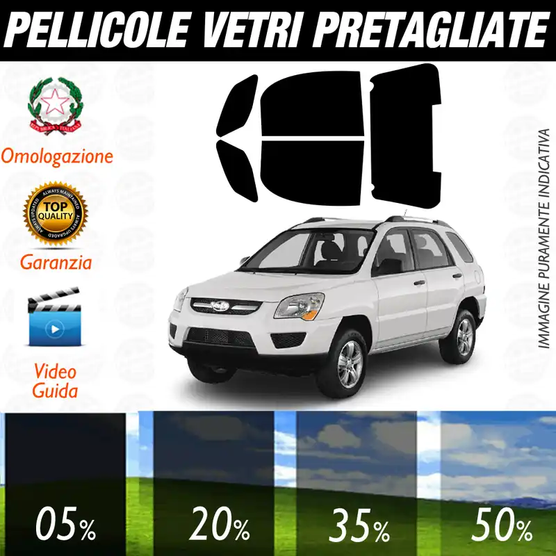 Promozione Kia Sportage dal 2003 al 2010 Pellicole Oscuramento Vetri Auto Pre Tagliate a Misura