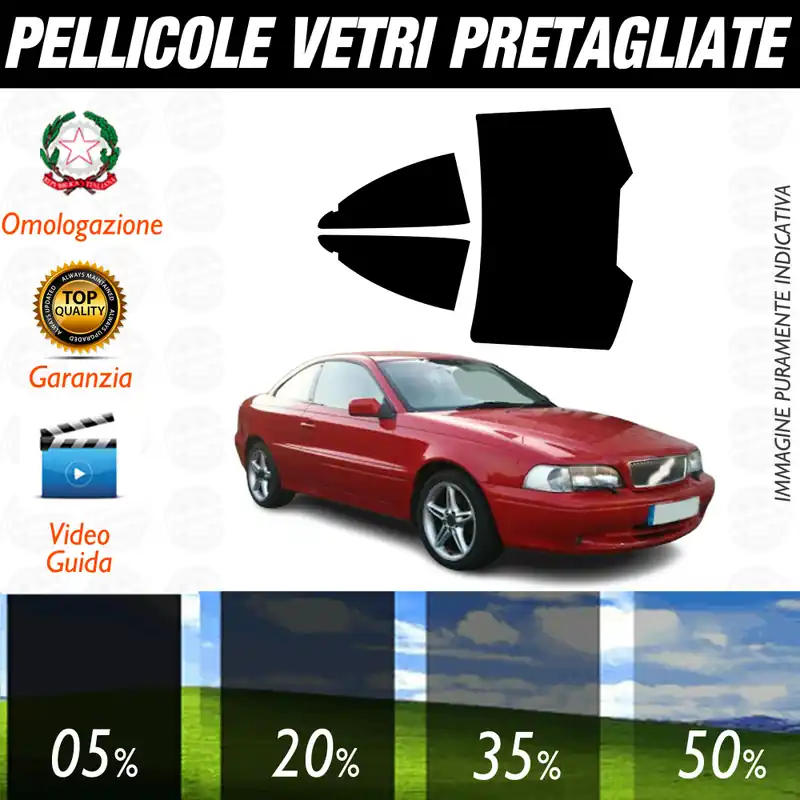 Spedito Oggi Volvo C70 Coupe dal 1997 al 2002 Pellicole Oscuramento Vetri Auto Pre Tagliate a Misura