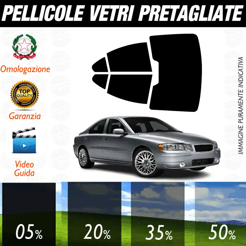Volvo S60 Berlina dal 2001 al 2010 Pellicole Oscuramento Vetri Auto Pre Tagliate a Misura Quantità Limitata