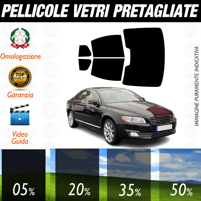 A Buon Prezzo Volvo S80 Berlina dal 2007 al 2016 Pellicole Oscuramento Vetri Auto Pre Tagliate a Misura