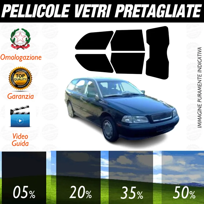 Reso Gratuito Volvo V40 Sw dal 1996 al 2004 Pellicole Oscuramento Vetri Auto Pre Tagliate a Misura