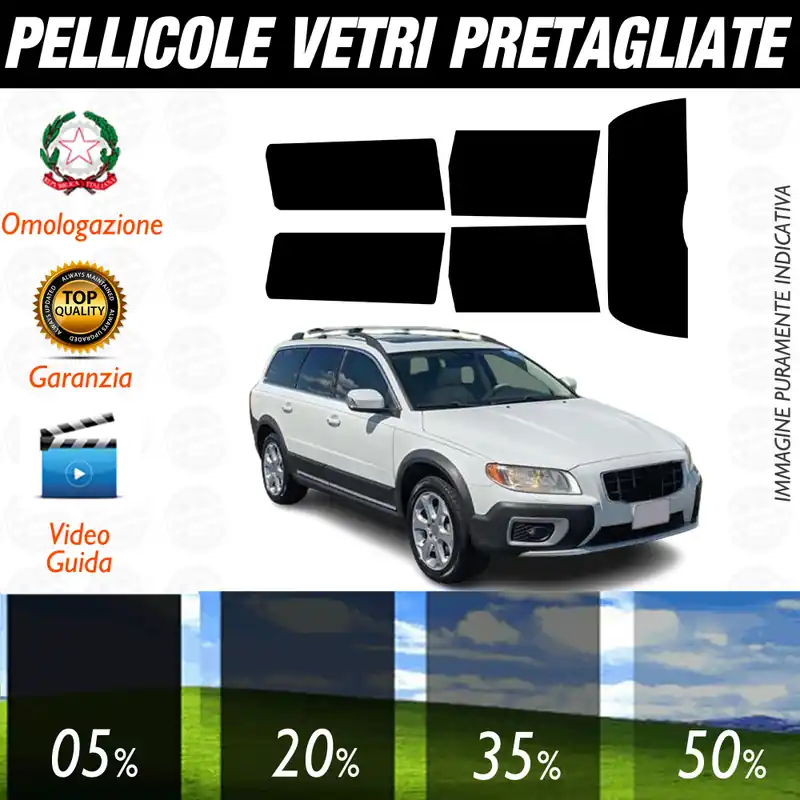 Volvo XC70 Sw dal 2003 al 2007 Pellicole Oscuramento Vetri Auto Pre Tagliate a Misura Ordina Subito