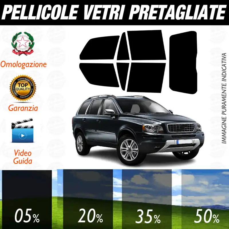 Soddisfatti O Rimborsati Volvo XC90 dal 2003 al 2014 Pellicole Oscuramento Vetri Auto Pre Tagliate a Misura