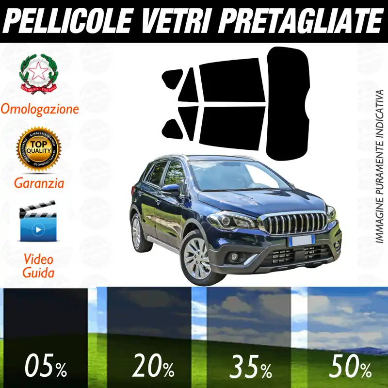 Suzuki S-Cross dal 2017 a Oggi Pellicole Oscuramento Vetri Auto Pre Tagliate a Misura Di Tendenza