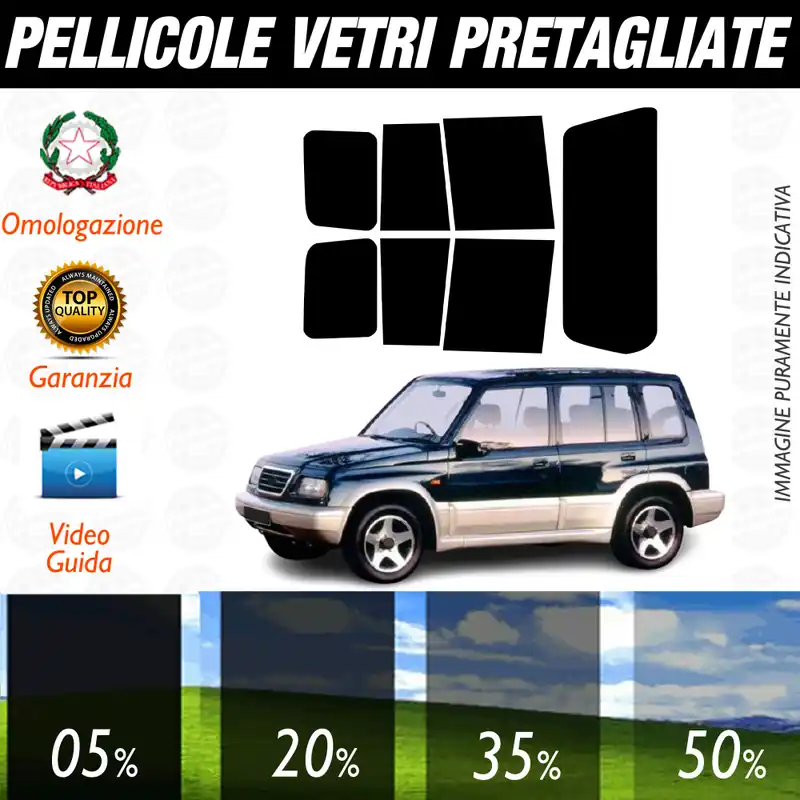 Solo Oggi Suzuki Vitara 5P dal 1990 al 1998 Pellicole Oscuramento Vetri Auto Pre Tagliate a Misura