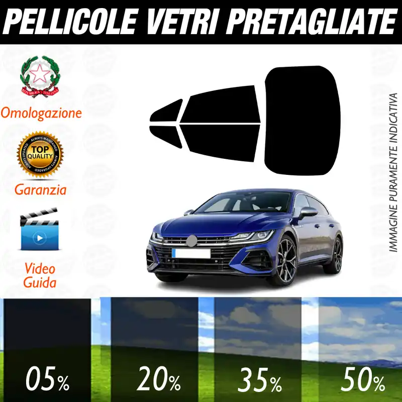 Volkswagen Arteon dal 2017 a Oggi Pellicole Oscuramento Vetri Auto Pre Tagliate a Misura Promozione