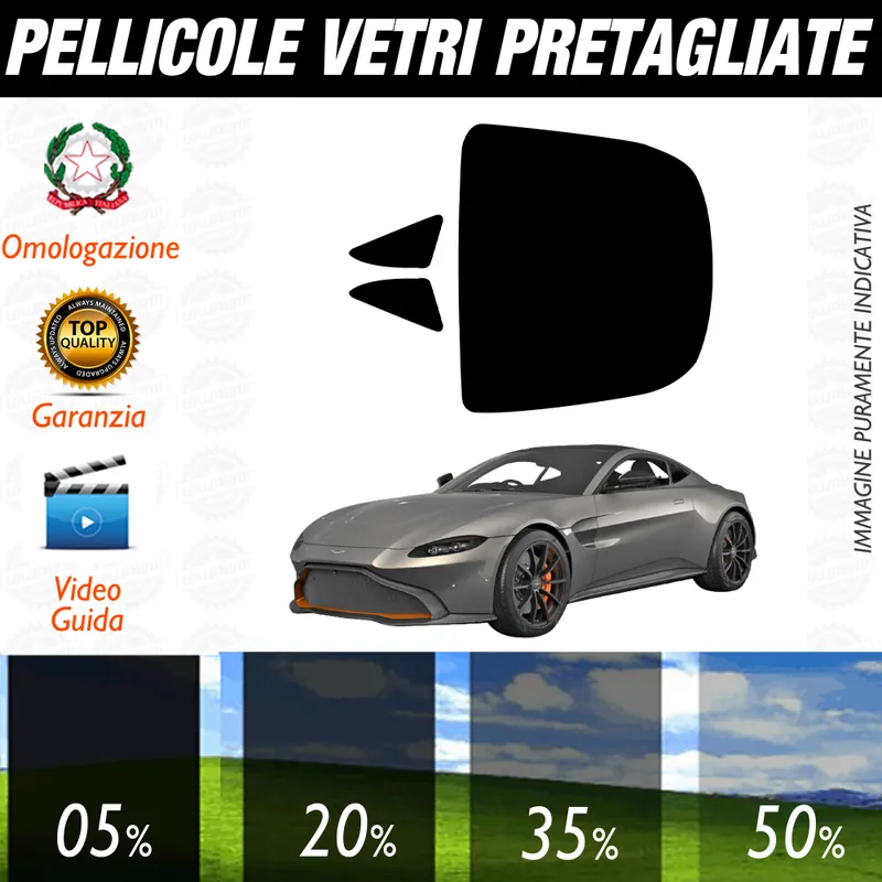 Nuovo Arrivo Aston Martin Vantage Coupe dal 2018 a Oggi Pellicole Oscuramento Vetri Auto Pre Tagliate a Misura