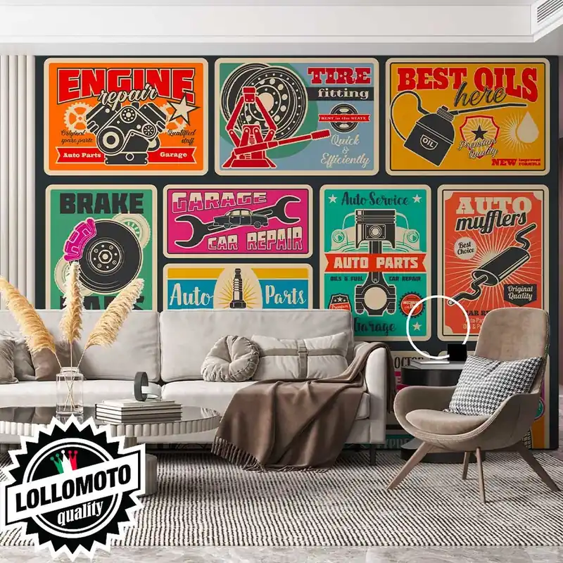 Non Perdere Carta da Parati Adesiva OLD GARAGE Professionale Interior Design Arredamento Personalizzato Wall Paper