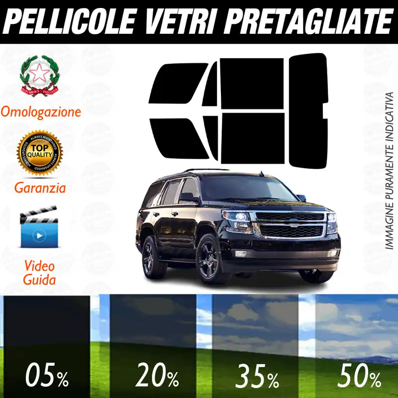Chevrolet Tahoe 2015 al 2020 Pellicole Oscuramento Vetri Auto Pre Tagliate a Misura Offerta Speciale