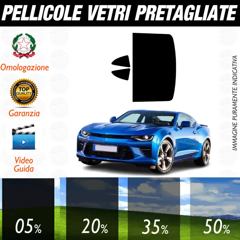 Chevrolet Camaro dal 2016 a Oggi Pellicole Oscuramento Vetri Auto Pre Tagliate a Misura Vendita Finale