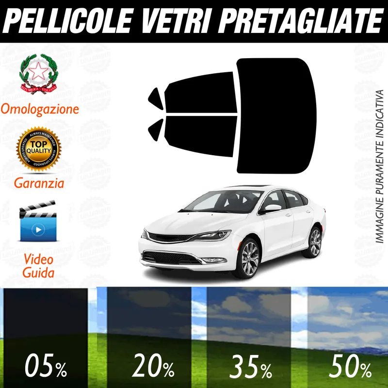 Quantità Limitata Chrysler 200 dal 2014 al 2018 Pellicole Oscuramento Vetri Auto Pre Tagliate a Misura