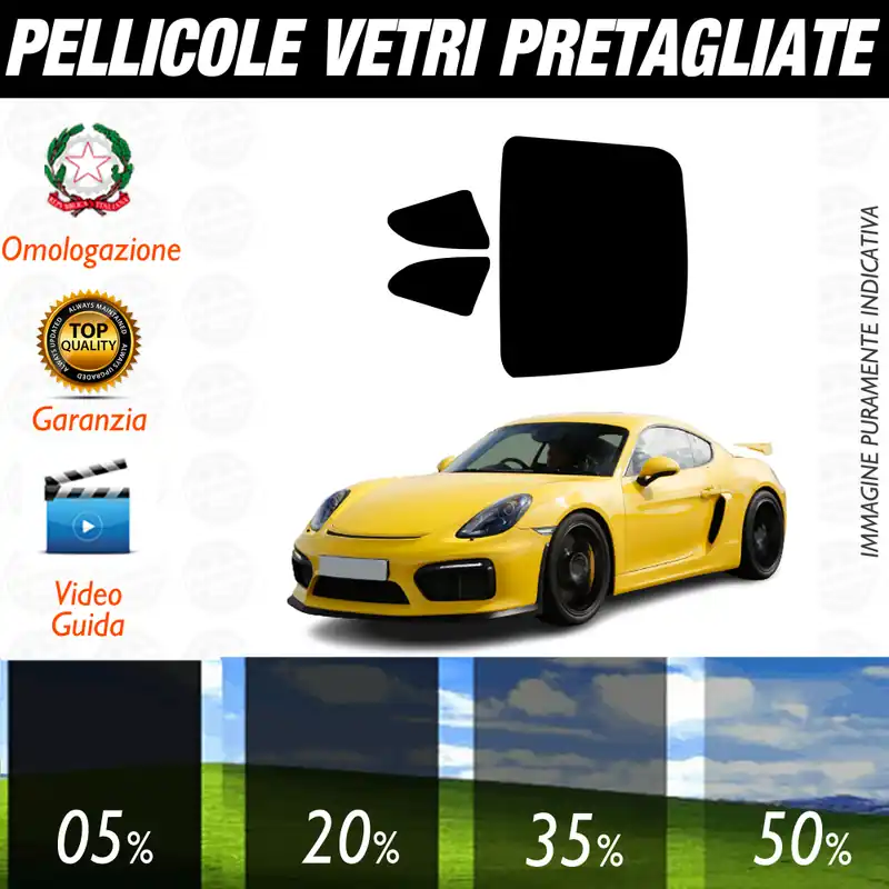 Porsche GT4 dal 2014 al 2019 Pellicole Oscuramento Vetri Auto Pre Tagliate a Misura Super Prezzo