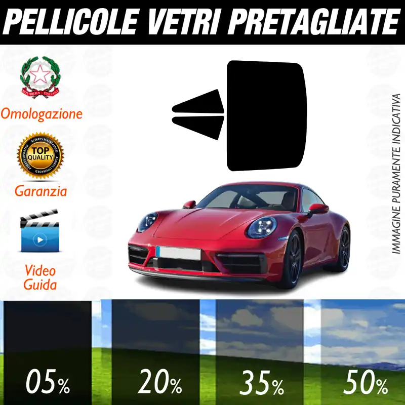 Più Venduto Porsche GTS dal 2020 a Oggi Pellicole Oscuramento Vetri Auto Pre Tagliate a Misura