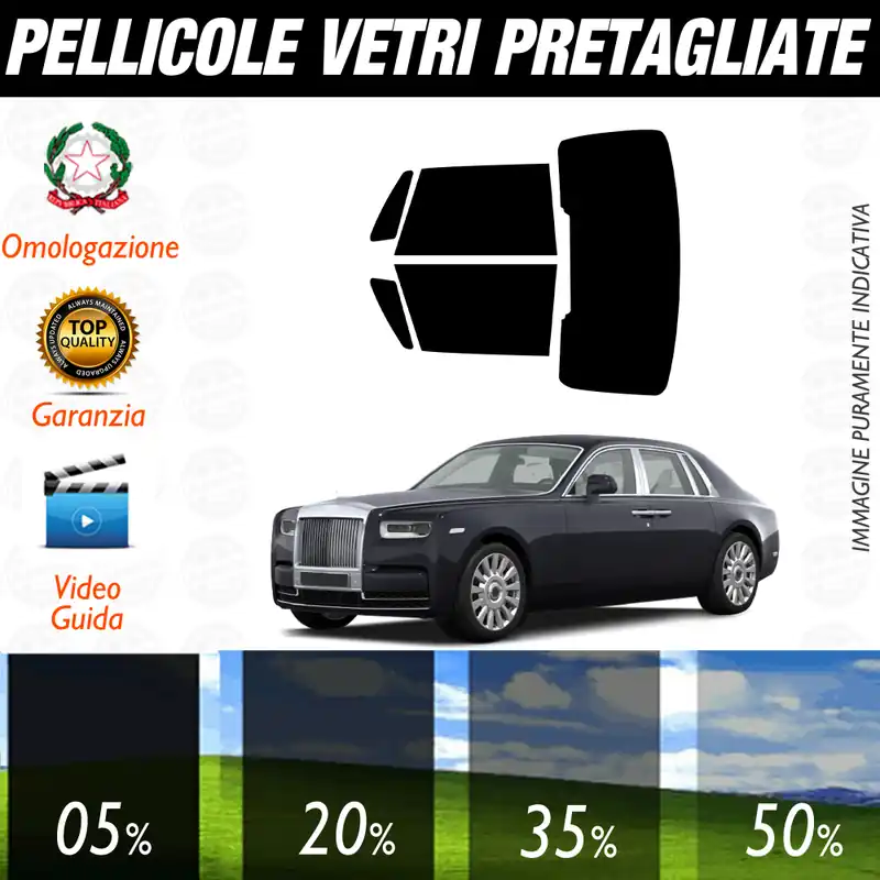 Offerta Speciale Rolls Royce Phantom dal 2020 a Oggi Pellicole Oscuramento Vetri Auto Pre Tagliate a Misura