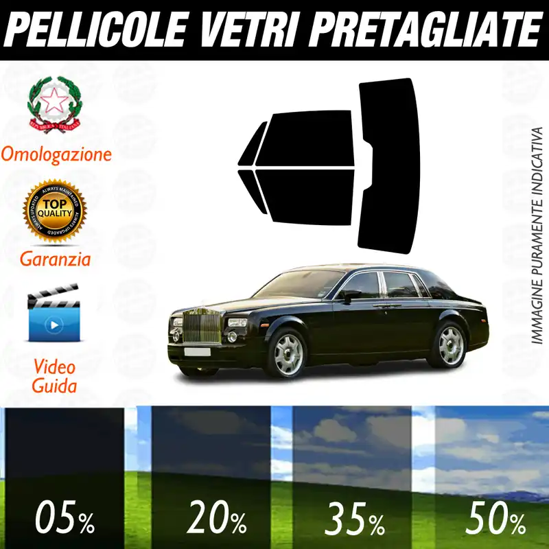 Prezzo Scontato Rolls Royce Phantom dal 2004 al 2011 Pellicole Oscuramento Vetri Auto Pre Tagliate a Misura