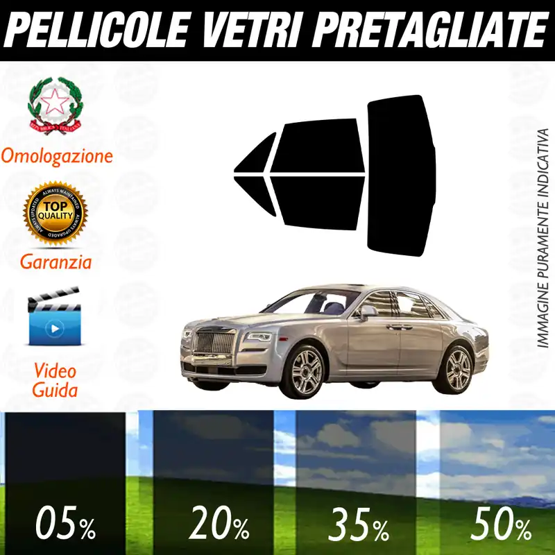Saldi Rolls Royce Ghost dal 2010 al 2016 Pellicole Oscuramento Vetri Auto Pre Tagliate a Misura